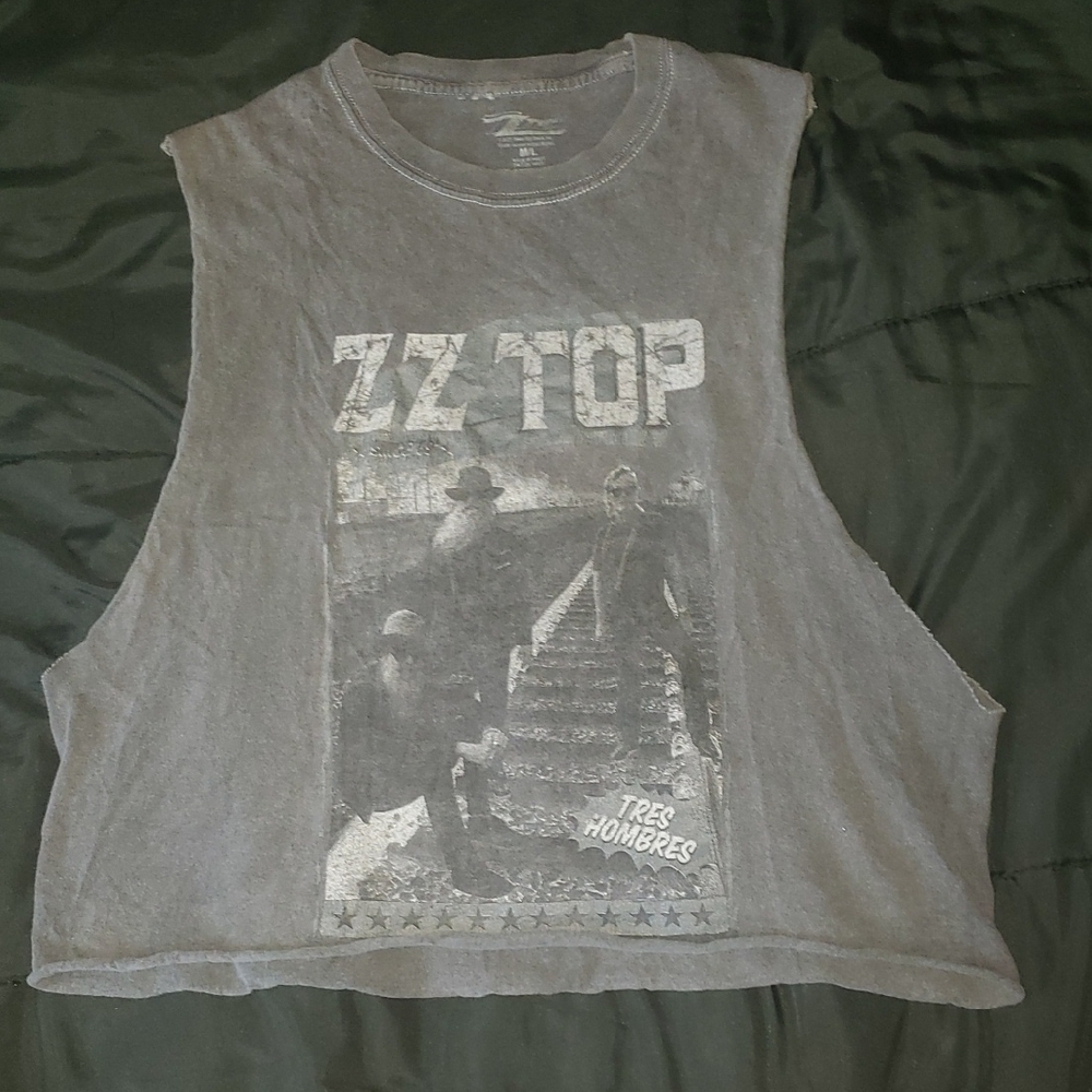 ZZ Top Graphic Gray Muscle Tee
